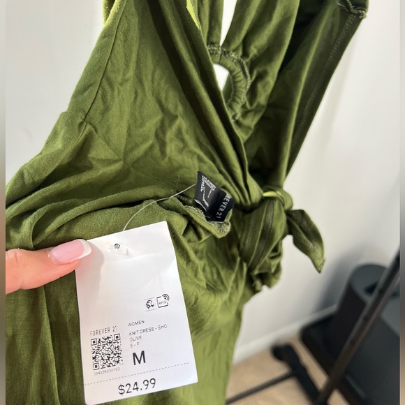 Olive Halter Forever 21 Dress - Picture 3 of 3